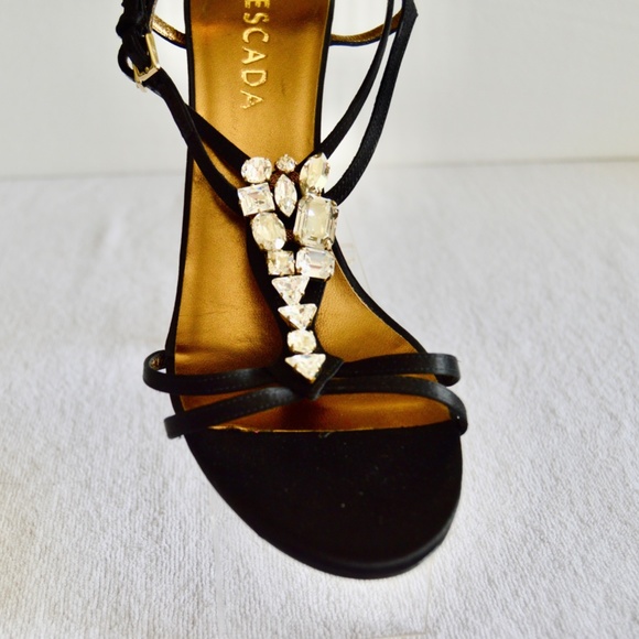 🏷️ NWT  Escada Swarovski Crystal Embellished Heels - Picture 10 of 14